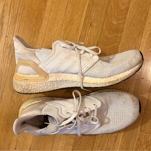 Adidas Cream and White Athletic Sneakers